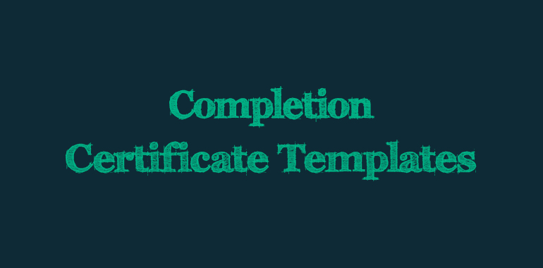 Sample Completion Certificate Templates