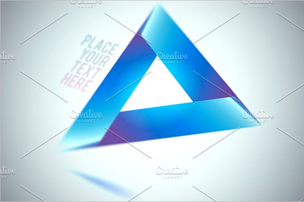 Blue Triangle Shape Template